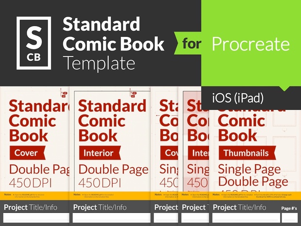 standard comic book page template for procreate