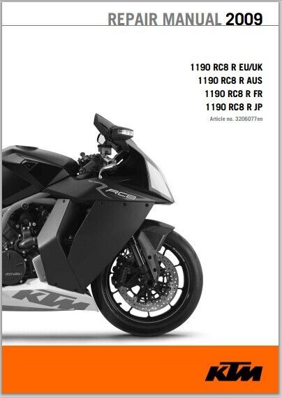 KTM 1190 RC8 R Workshop Service Repair Manual 2009 pdf Download