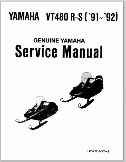 1991-1992 Yamaha VT480 R~S Snowmoblile Workshop Service Repair Manual Download