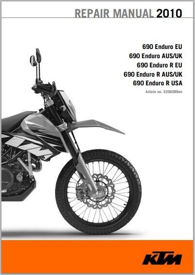 2010 KTM 690 Enduro, 690 Enduro R Workshop Service Repair Manual Download
