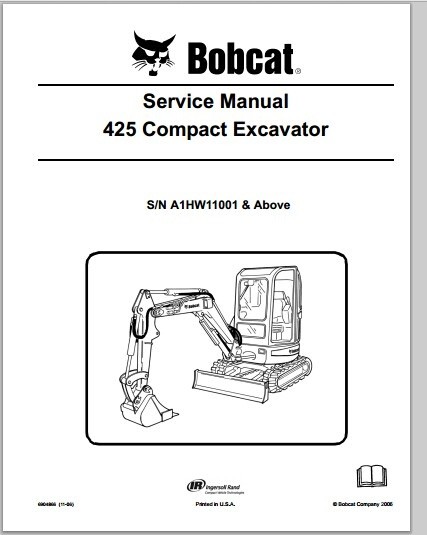 Bobcat 425 Compact Excavator Workshop Service Repair Manual Download