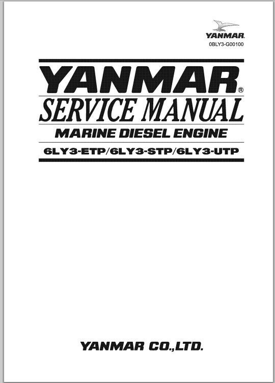 Yanmar Marine Diesel Engine 6LY3-ETP, 6LY3-STP, 6LY3-UTP FACTORY SERVCIE REPAIR MANUAL
