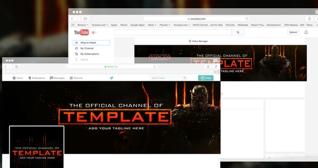 black ops 3 youtube twitter psd template