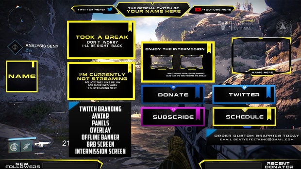 Destiny Twitch Package ( PSD Template v4 )
