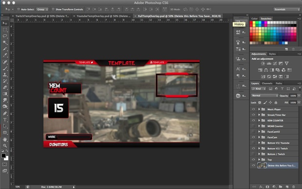FULL Youtube/Twitch Overlay PSD Template