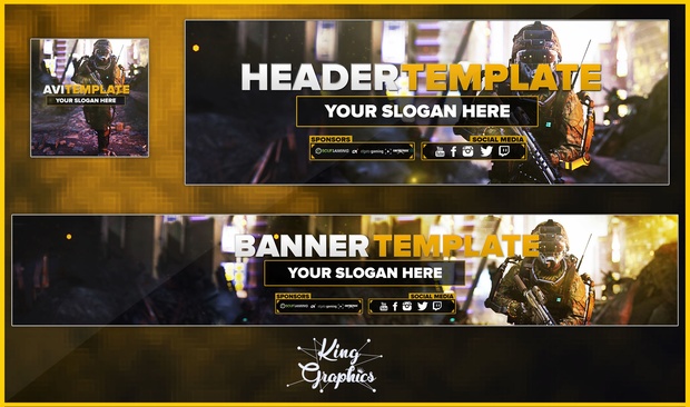 Advanced Warfare Full Rebrand PSD Template ( Avi,Youtube,Twitter )