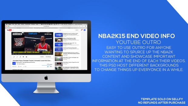 NBA2k15 Youtube End Video Information (Outro) PSD