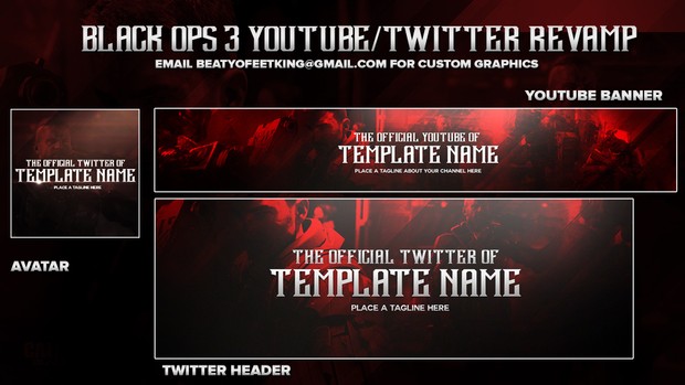 BLACK OPS 3 Youtube/Twitter Photoshop Template