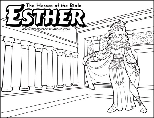 The Heroes of the Bible Coloring Pages: Esther