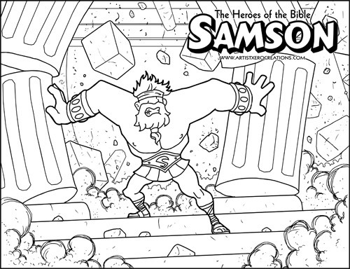 The Heroes of the Bible Coloring Pages: Samson