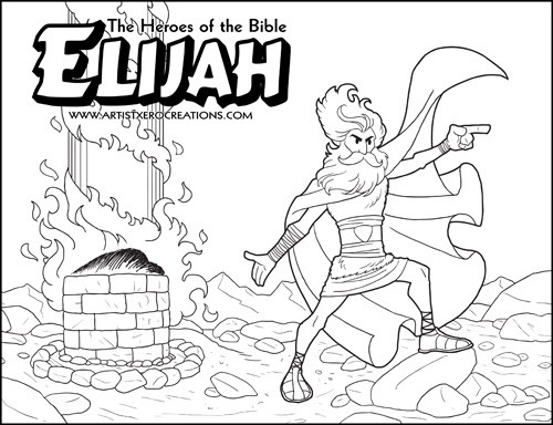 The Heroes of the Bible Coloring Pages: Elijah