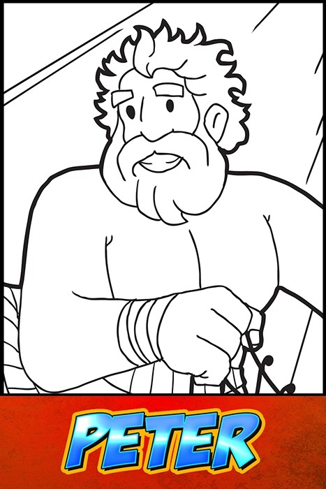 The Heroes of the Bible Coloring Pages: Peter - BibleHeroes.Art Store