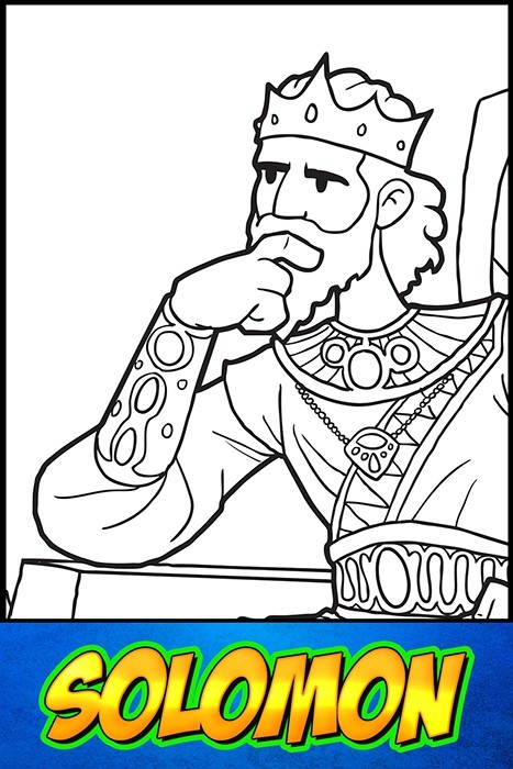 The Heroes of the Bible Coloring Pages: Solomon - BibleHeroes.Art Store