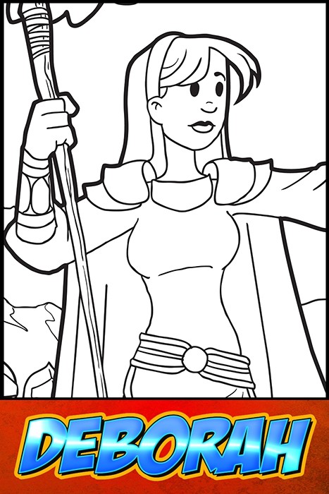 The Heroes of the Bible Coloring Pages: Deborah - BibleHeroes.Art Store