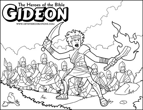 The Heroes of the Bible Coloring Pages: Gideon
