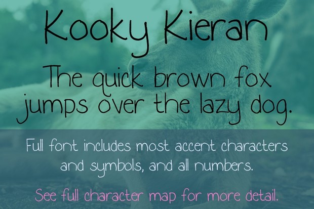 Kooky Kieran and Kooky Kieran Hearts Fonts - General Commercial License
