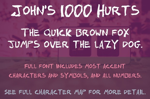 John's 1000 Hurts Font - General Commercial License