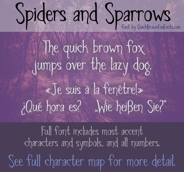 Spiders and Sparrows Font - General Commercial License