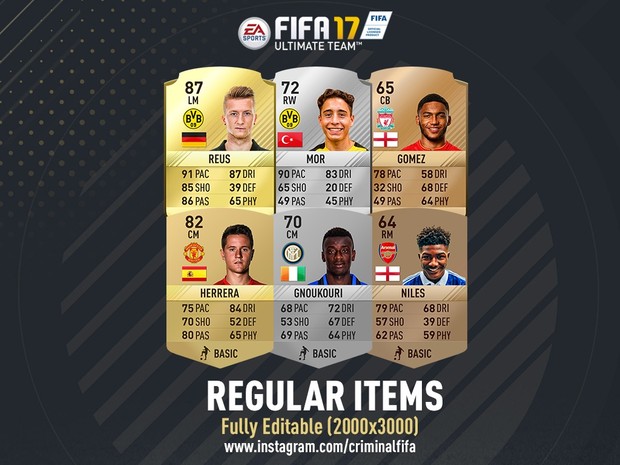 FIFA 17 REGULAR ITEMS