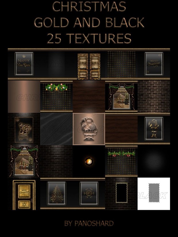 Christmas black and gold 25 textures