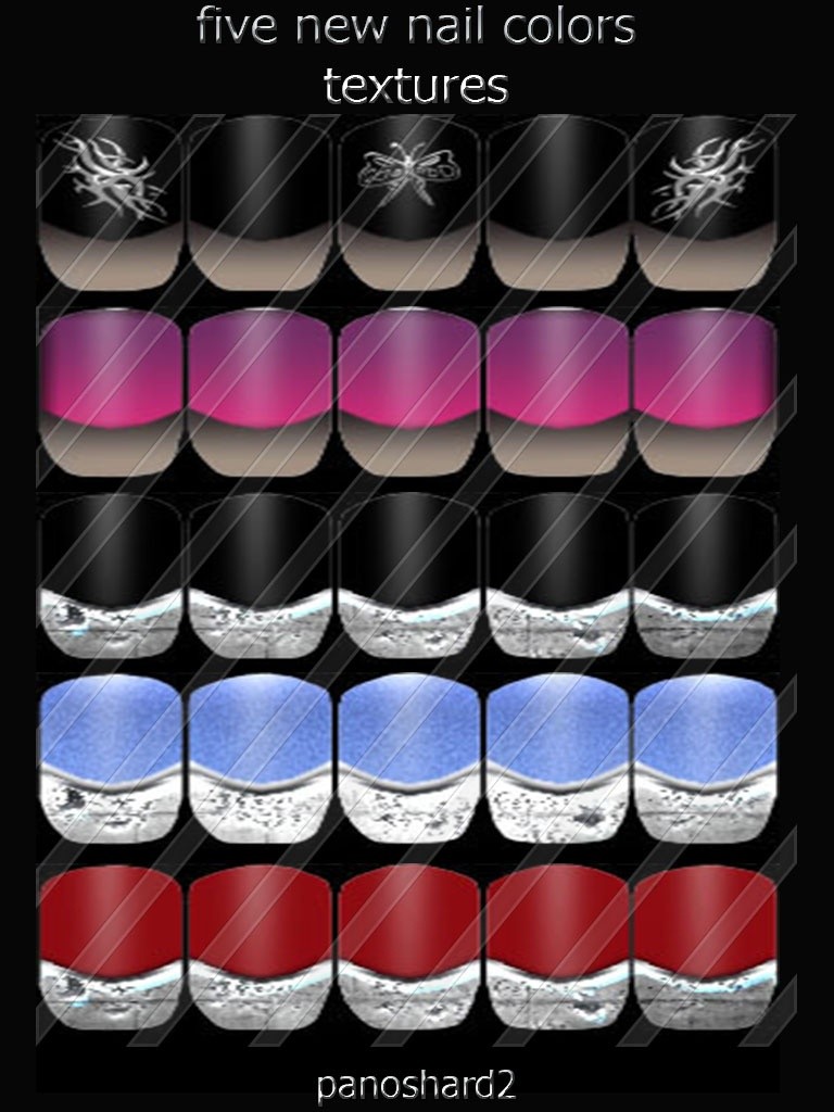 five new nails colors textures for imvu - panoshard2 manufacture and