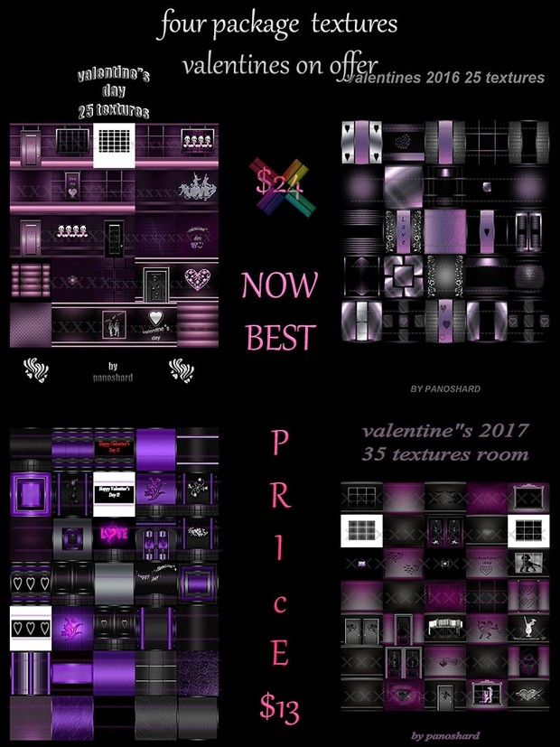 Four valentine packages textures on offer for a few days
