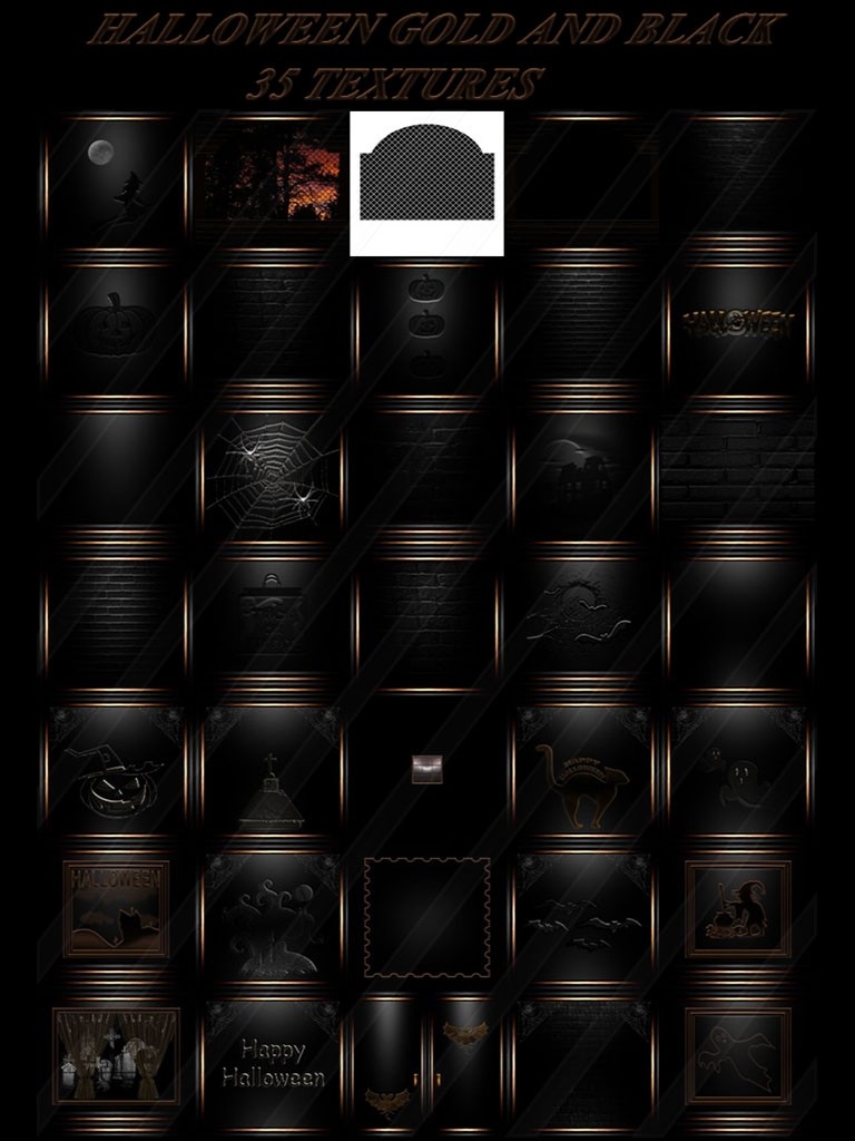 HALLOWEEN GOLD AND BLACK 35 TEXTURES FOR IMVU ROOMS