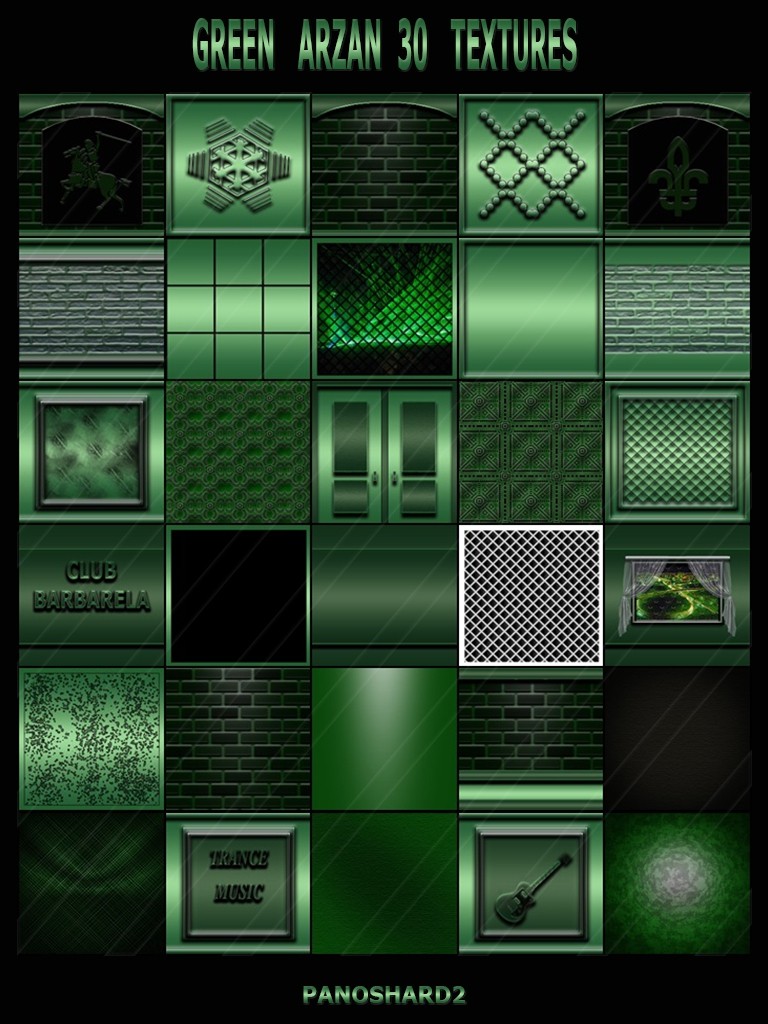 GREEN ARZAN 30 TEXTURES FOR IMVU CREATOR ROOMS (will - panoshard2