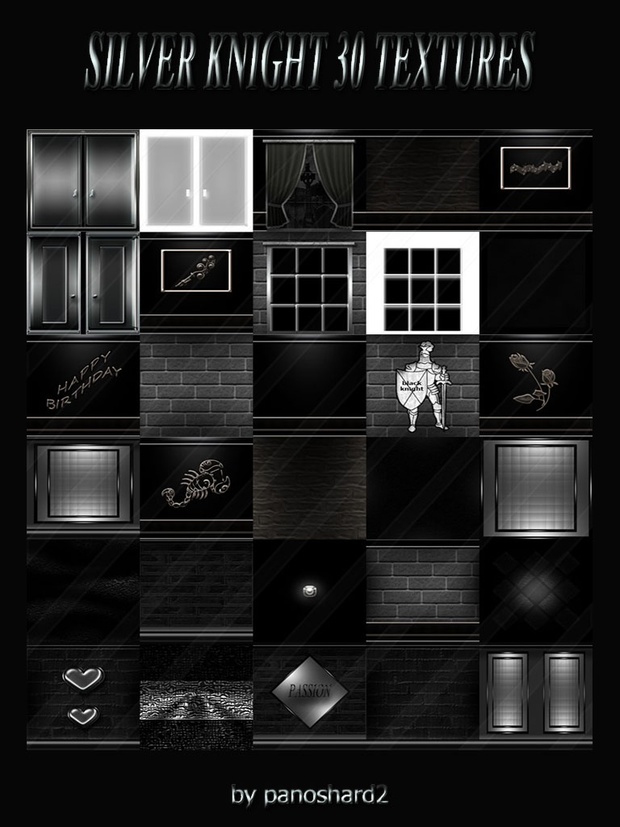 SILVER KNIGHT 30 TEXTURES FOR IMVU ROOM