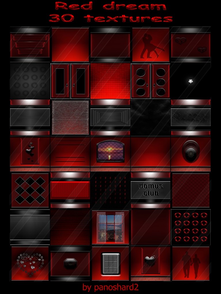 Red dream 30 textures for imvu rooms - panoshard2 manufacture and sale