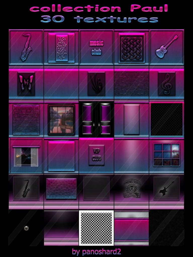 Collection Paul 30 textures for imvu creator rooms (wi - panoshard2