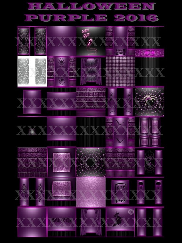 Halloween purple 2016 35 textures imvu room