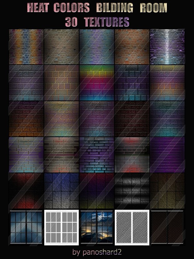 HEAT COLORS BILDING ROOM FOR IMVU 30 TEXTURES