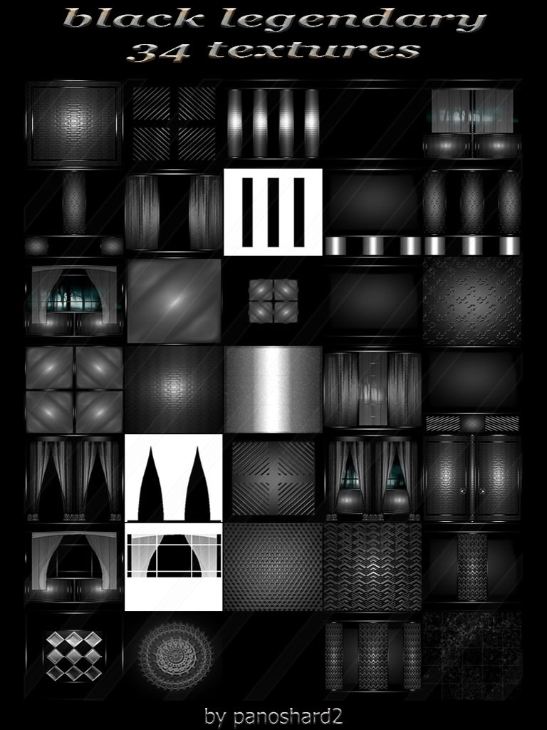 black legendary 34 textures for imvu rooms - panoshard2 manufacture and