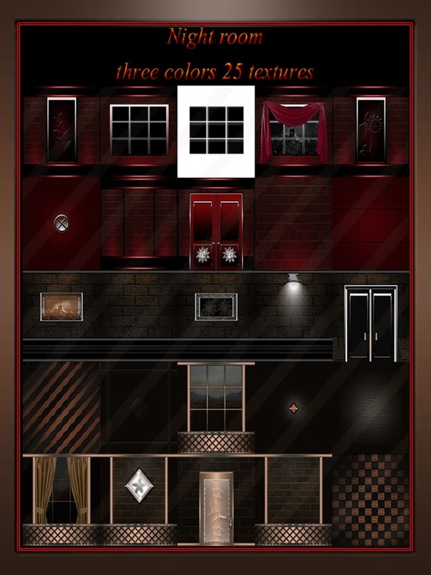 Night room three colors 25 textures room