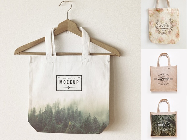 3 Jute & Tote Bags MockUp Freebie