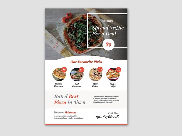 free pizza flyer template psd designcoon quality free templates