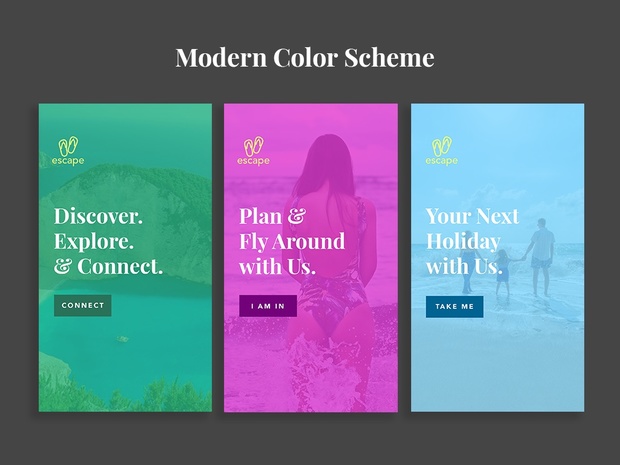 Travel App UI Free PSD Template Download