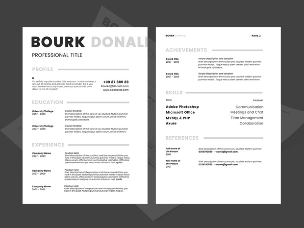 2017 Free Resume CV Template PSD
