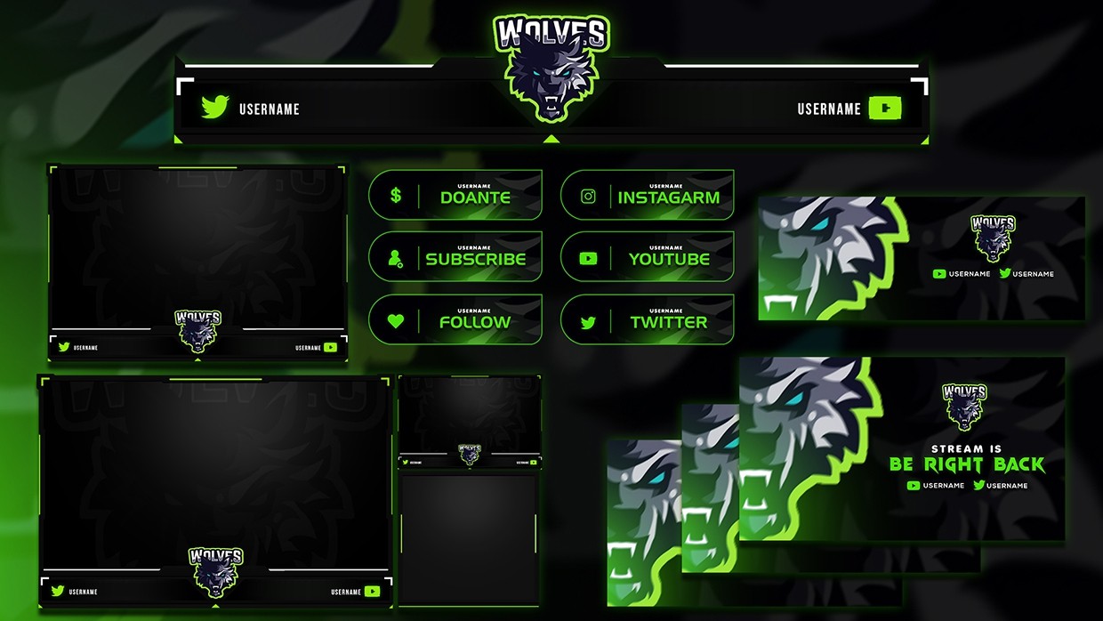 🐺WOLVERINE THEME TWITCH STREAM PACK🐺 - Streamswizard