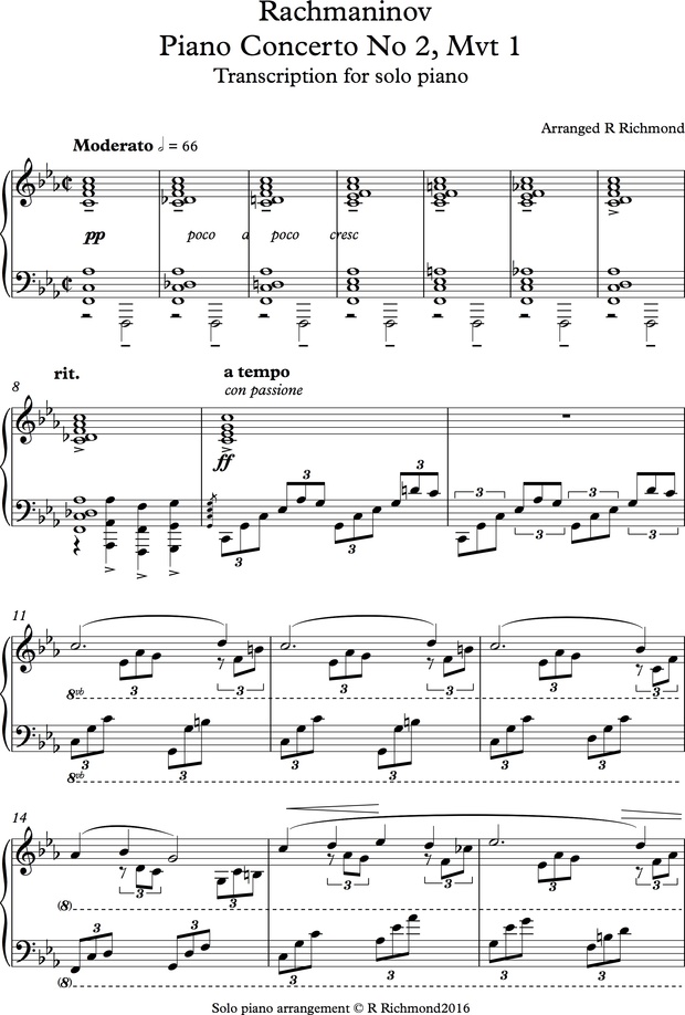 Rachmaninov Mvt 1, 2nd Piano Concerto